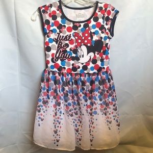 Minnie Mouse ‘Just Be You’ Dress, White Black Red Blue Gray, Size L 10/12